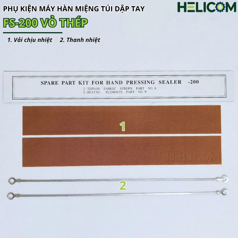 Phụ Kiện Máy Hàn Miệng Túi Dập Tay FS-200 Vỏ Thép Helicom
