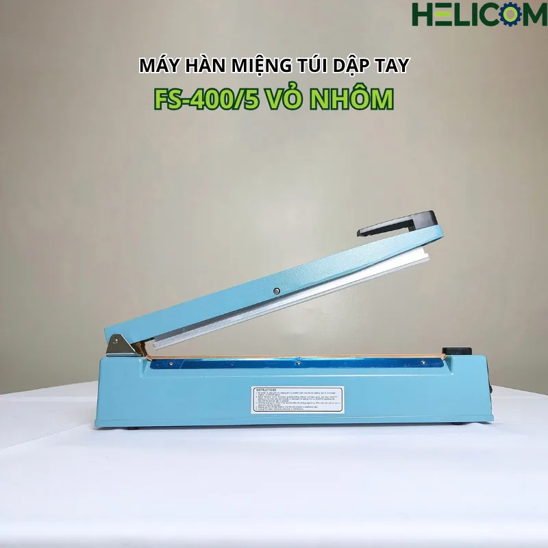 Máy hàn miệng túi dập tay FS-400 -5 vỏ nhôm Helicom