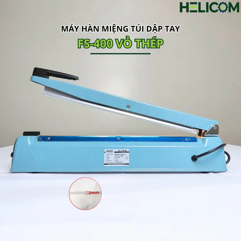 Máy Hàn Miệng Túi Dập Tay FS 400 Vỏ Thép Helicom