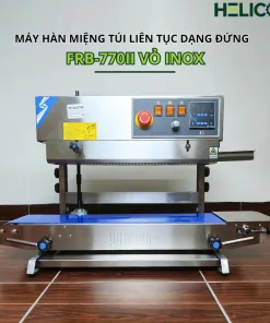 Máy Hàn Miệng Túi Liên Tục Dạng Đứng FRB-770II Vỏ Inox Helicom