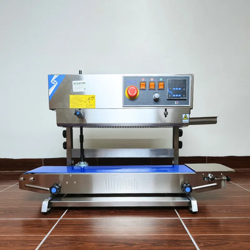 Tổng Quan Máy Hàn Miệng Túi Liên Tục Dạng Đứng FRB 770II Vỏ Inox Helicom
