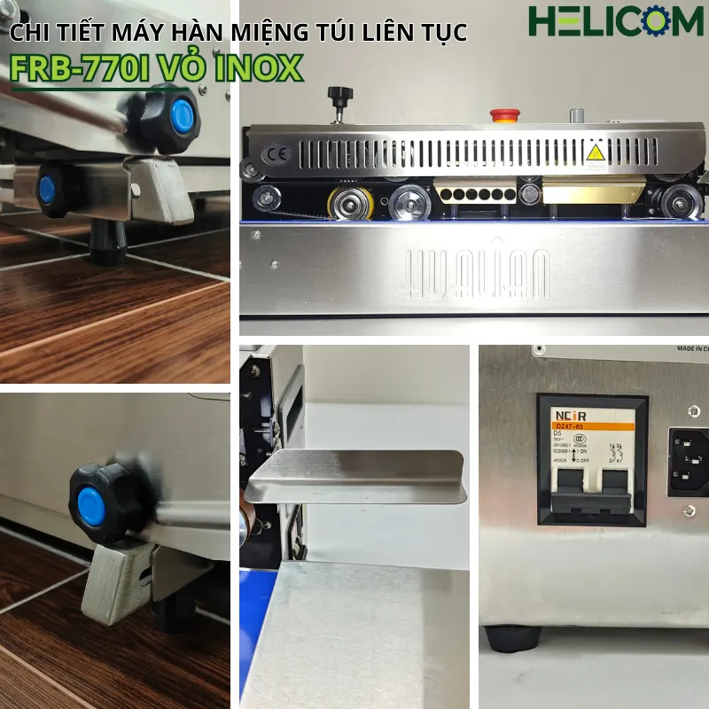 Chi Tiết Máy Hàn Miệng Túi Liên Tục FRB 770I Vỏ Inox
