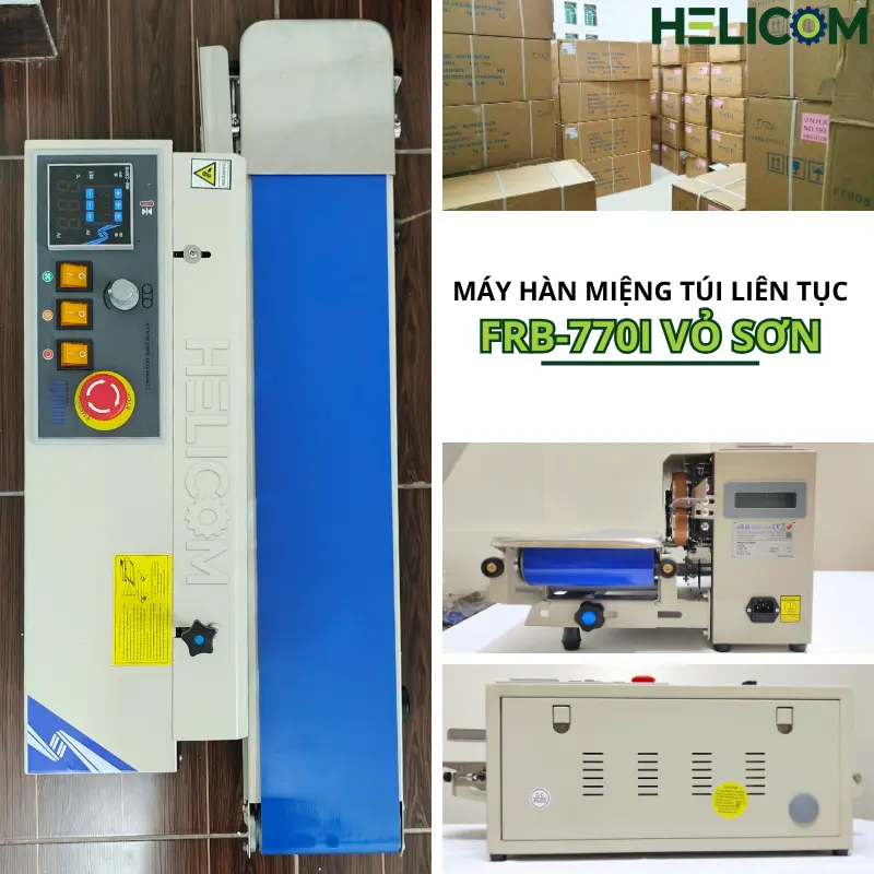 Giới Thiệu Máy Hàn Miệng Túi Liên Tục FRB 770I Vỏ Sơn Helicom