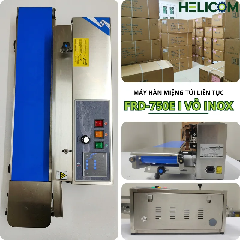 Giới Thiệu Máy Hàn Miệng Túi Liên Tục FRD-750E I Vỏ Inox Helicom