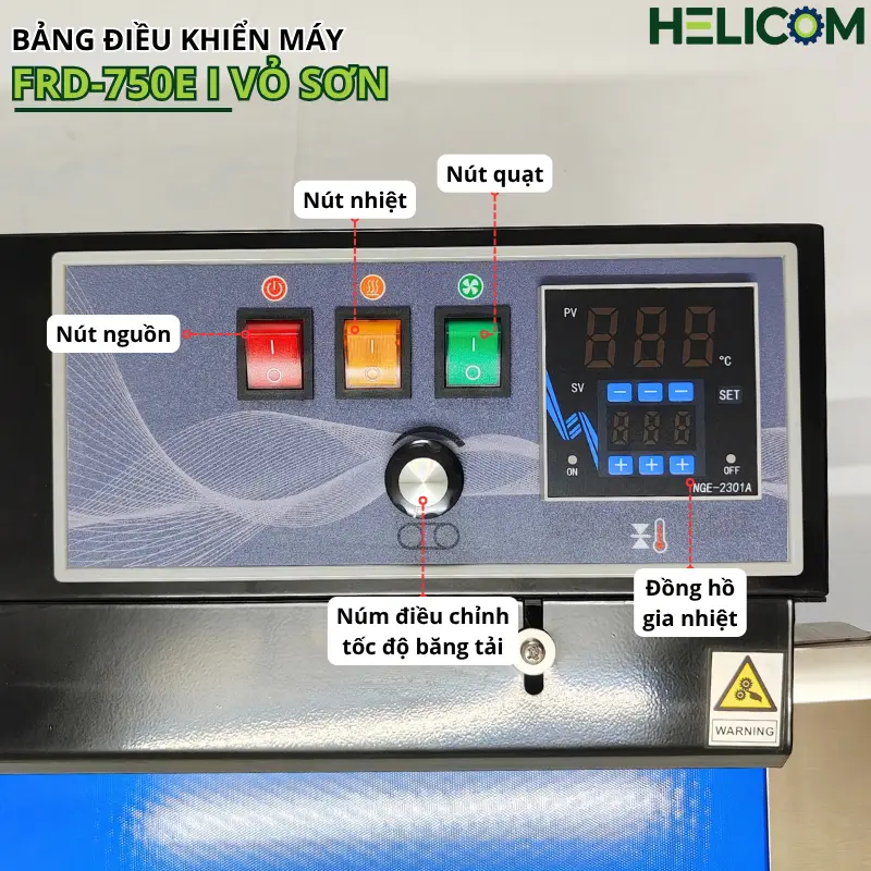 Bảng Điều Khiển Máy Hàn Miệng Túi Liên Tục FRD-750E I Vỏ Sơn Helicom
