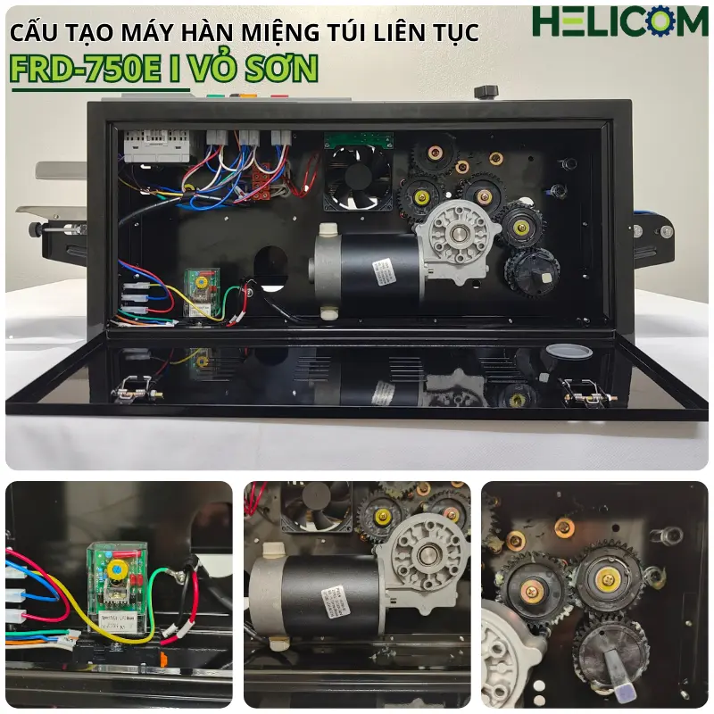 Cấu Tạo Trong Máy Hàn Miệng Túi Liên Tục FRD-750E I Vỏ Sơn Helicom