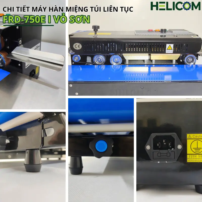 Chi Tiết Máy Hàn Miệng Túi Liên Tục FRD-750E I Vỏ Sơn Helicom
