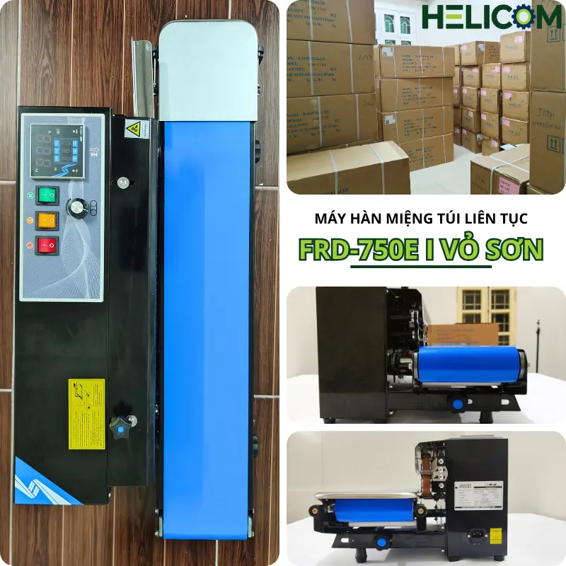 Giới Thiệu Máy Hàn Miệng Túi Liên Tục FRD-750E I Vỏ Sơn Helicom