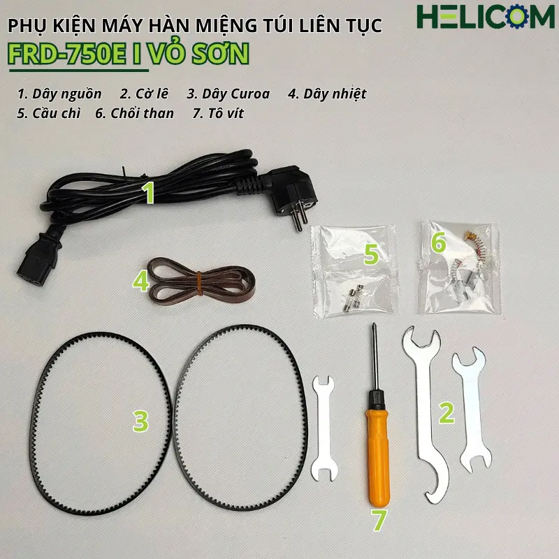 Phụ Kiện Máy Hàn Miệng Túi Liên Tục FRD-750E I Vỏ Sơn Helicom