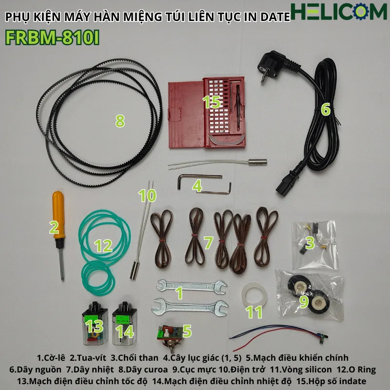 Phụ kiện máy hàn miệng túi liên tục In Date FRBM-810I Helicom